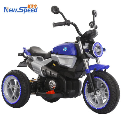 12V Blue Electric 3 Wheels Motorcycle for Toddlers & Kids - 11Cart