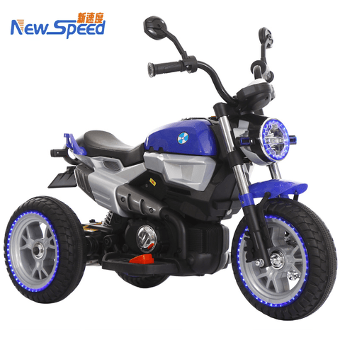 12V Blue Electric 3 Wheels Motorcycle for Toddlers & Kids - 11Cart
