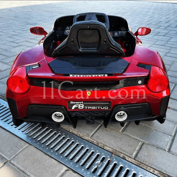 Official 12v Ferrari F8 Super Cars for Kids with Remote | Parental safety | Multifunctional Steering Wheel - 11Cart