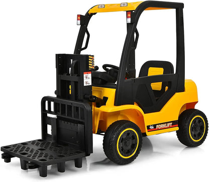 Kids Ride-On Forklift, Remote Control Forklift Openable Door & Storage Trunk - 11Cart