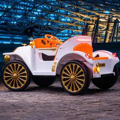 Vintage Kids Car 4*4*Wheel Drive Battery Operated Leather Seat - 11Cart