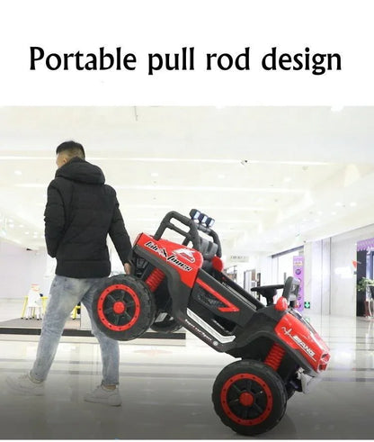 All-terrain Off-road 4X4 Red Electric Mercedes Truck for Kids with Portable Charging - 11Cart