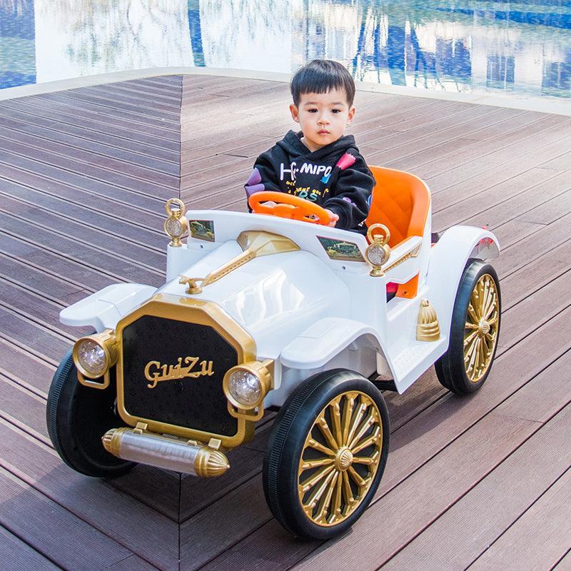 Vintage Kids Car 4*4*Wheel Drive Battery Operated Leather Seat - 11Cart