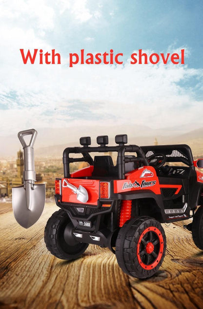 All-terrain Off-road 4X4 Red Electric Mercedes Truck for Kids with Portable Charging - 11Cart