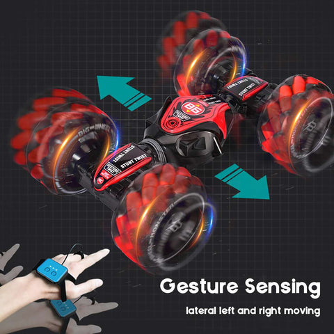 Watch Remote Control Stunt Car Gesture Induction Twisting Off-Road Vehicle Light Music Drift Dancing RC Toy Gift for Kids