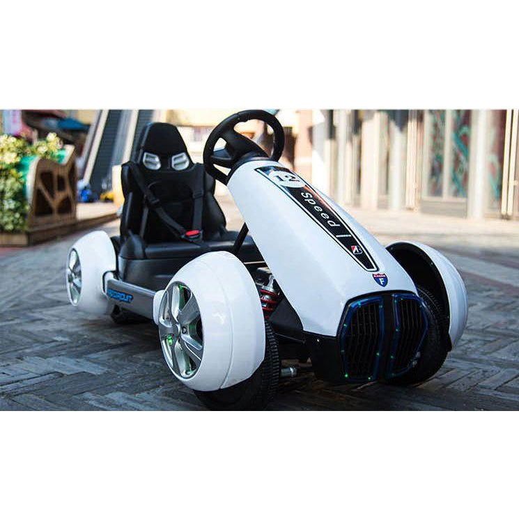 2 rear 12V Engines Kart FC-8818 for Kids with Horn | Ride on Car | Metal structure with white plastic housing. - 11Cart