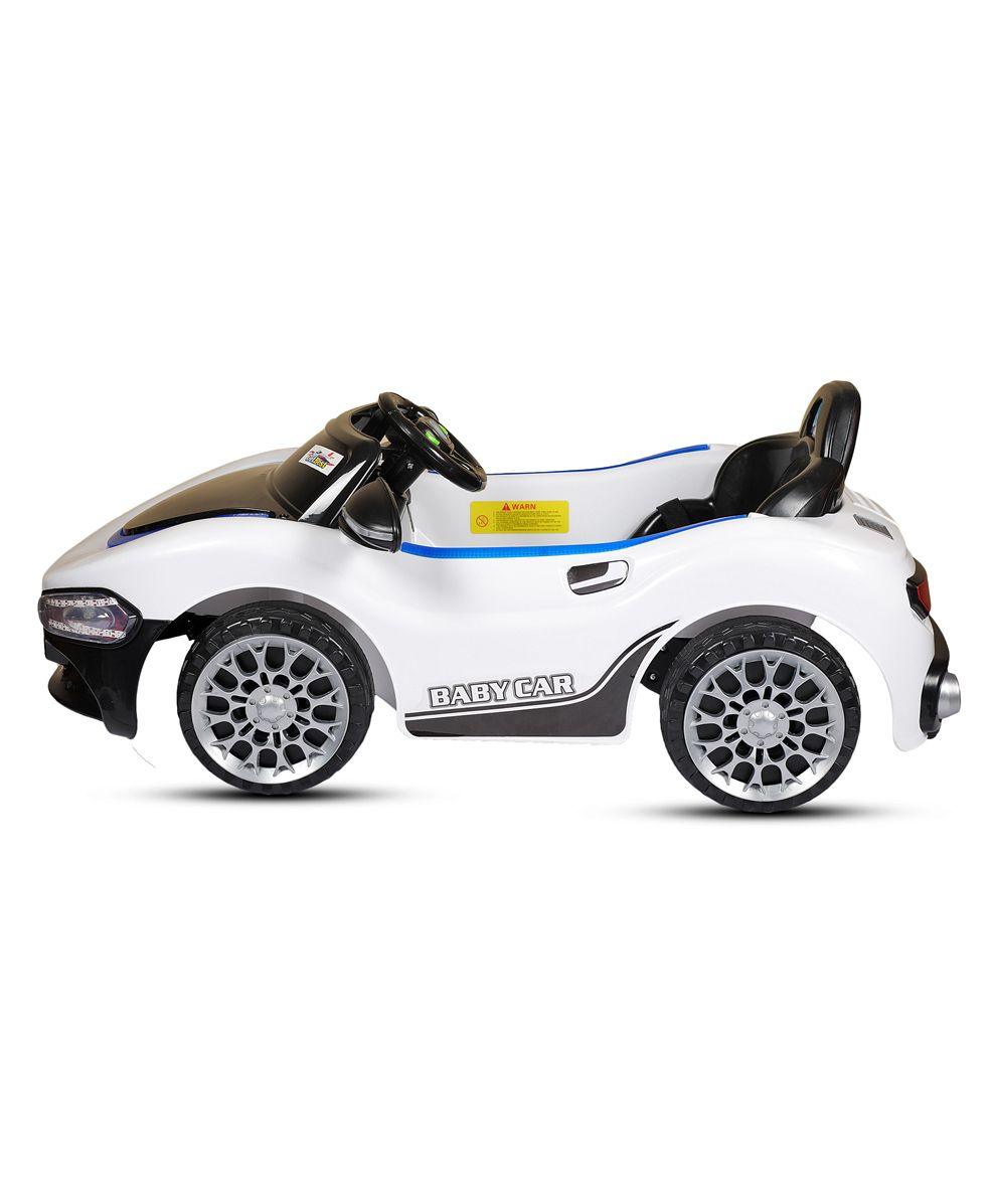 11CART White Battery-Operated Ride on Remote Control Kids Electric Car | 2 Point Safety Harness - 11Cart