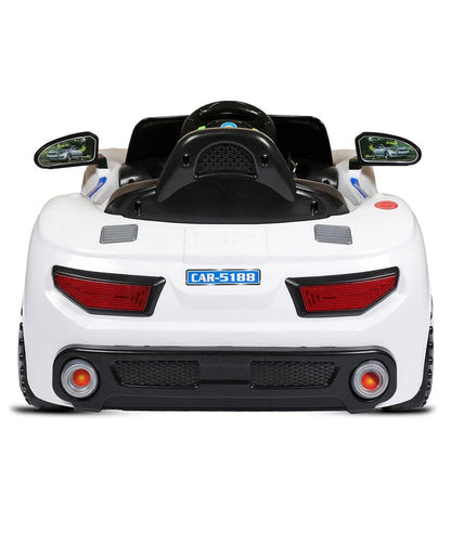 11CART White Battery-Operated Ride on Remote Control Kids Electric Car | 2 Point Safety Harness - 11Cart