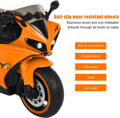 Kids' electric sports bike with training wheels, designed for beginners and fun playtime
