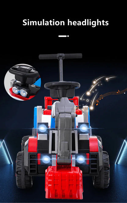 Kids ride-on excavator with digging action and sturdy build for endless playtime fun
