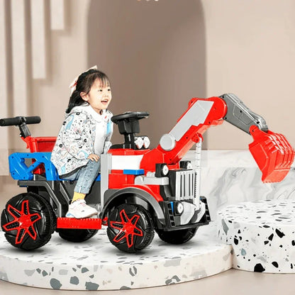 Kids ride-on toy excavator for playtime, designed for fun and realistic digging action

