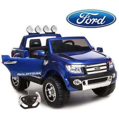 12V Pick-Up Ford Ranger Blue Electric 4x4 for Kids | Illuminated lights & 4 Wheel Drive - 11Cart