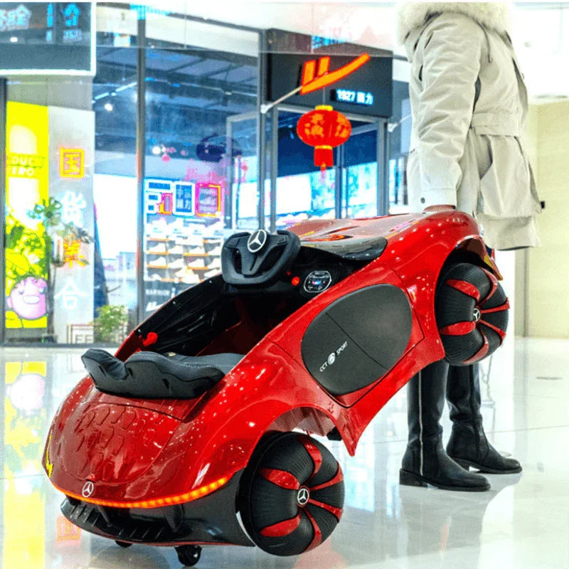 Mercedes Benz 12V Ride on Car with remote & Manual Drive for Kids - Red - 11Cart