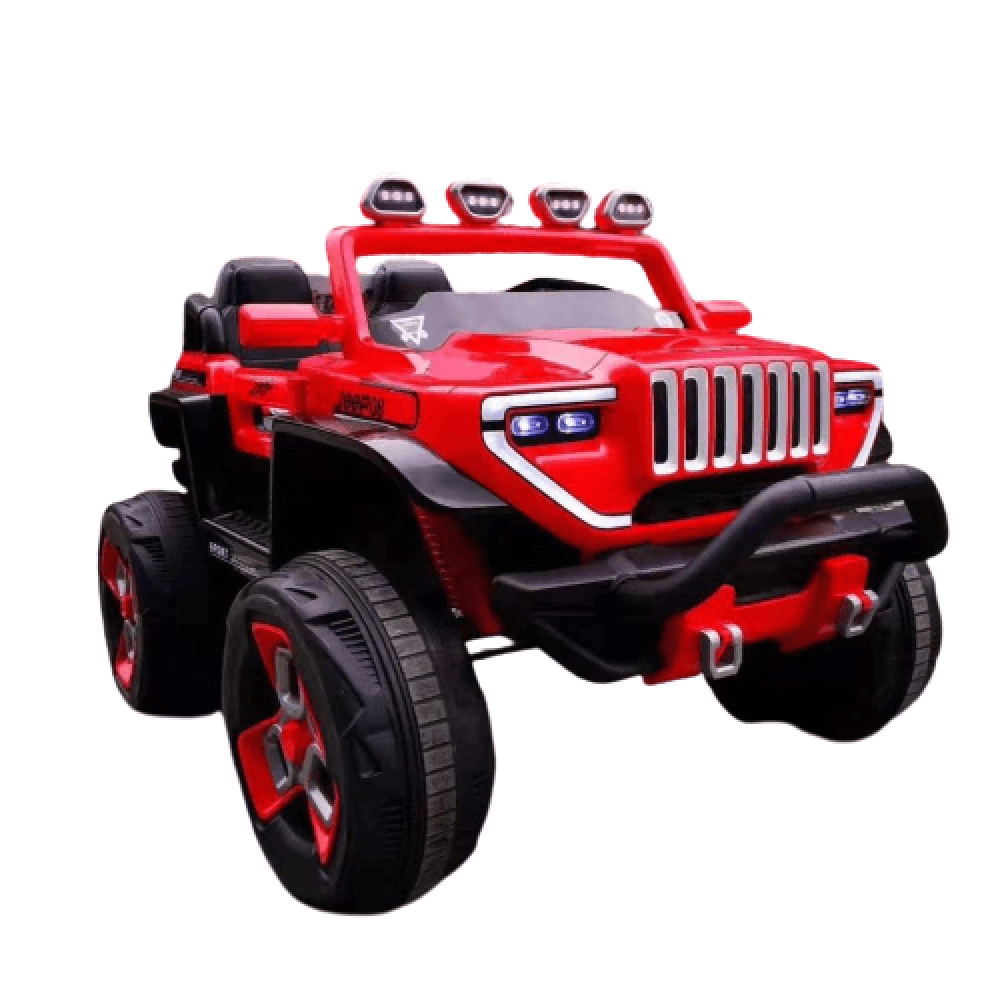 12V 4x4 Electric Blue Big Bdq 1200 Off road Jeep for Child | Music compatible | Spring Suspension & Seat Belt - 11Cart