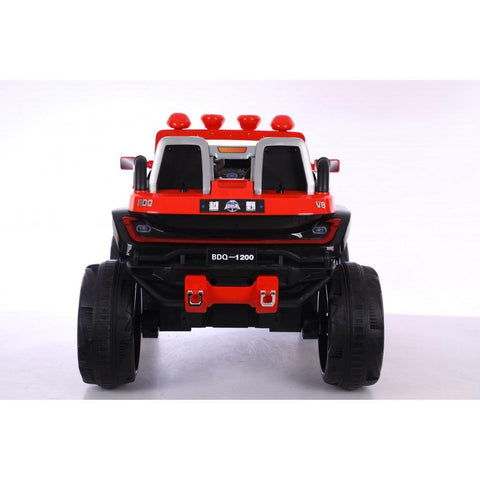 12V 4x4 Electric Blue Big Bdq 1200 Off road Jeep for Child | Music compatible | Spring Suspension & Seat Belt - 11Cart