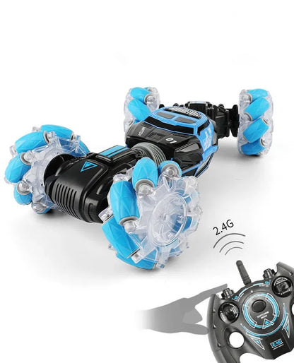 Watch Remote Control Stunt Car Gesture Induction Twisting Off-Road Vehicle Light Music Drift Dancing RC Toy Gift for Kids