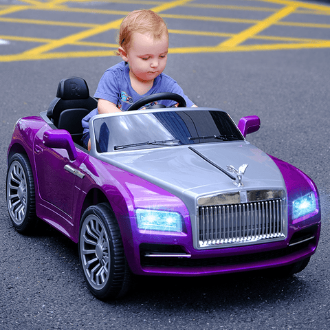 Rolls Royce Rechargeable Ride on Car for Kids & Toddlers with Remote Control - Purple - 11Cart
