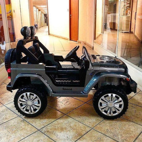 Speed Rubicon Battery Operated Jeep 12V For Children - Grey - 11Cart