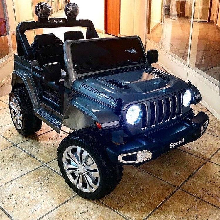 Speed Rubicon Battery Operated Jeep 12V For Children - Grey - 11Cart