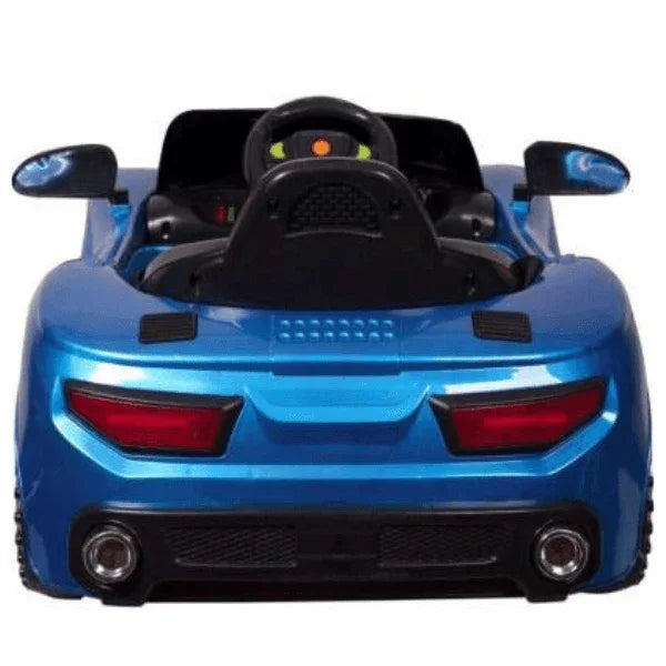 Stylish electric ride-on car for children, featuring a rechargeable battery and remote control
