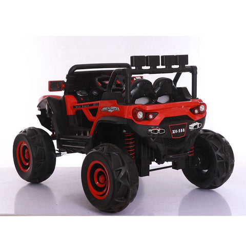 Off-road 12 V Battery Operated 4x4 Red Kids Jeep | Self & remote driving - 11Cart