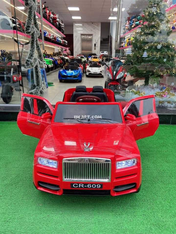 Red Rolls Royce Car for 2-8 Years Old Kids with Rechargeable Battery - 11Cart