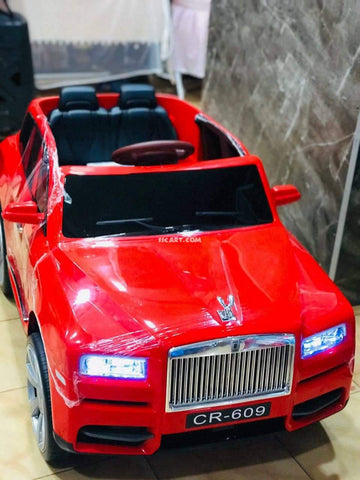 Red Rolls Royce Car for 2-8 Years Old Kids with Rechargeable Battery - 11Cart
