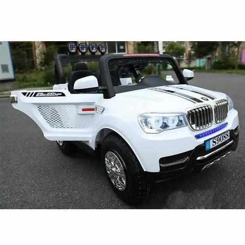 Ride on Rechargeable BMW S9088 Electric Car with Rubber Tyre for Childrens - White - 11Cart