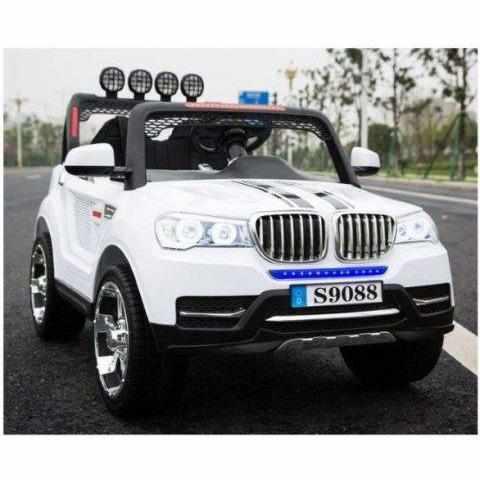 Ride on Rechargeable BMW S9088 Electric Car with Rubber Tyre for Childrens - White - 11Cart