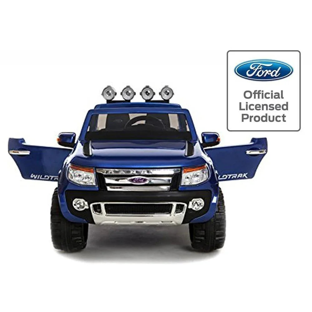 12V Pick-Up Ford Ranger Blue Electric 4x4 for Kids | Illuminated lights & 4 Wheel Drive - 11Cart