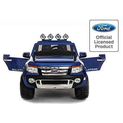 12V Pick-Up Ford Ranger Blue Electric 4x4 for Kids | Illuminated lights & 4 Wheel Drive - 11Cart
