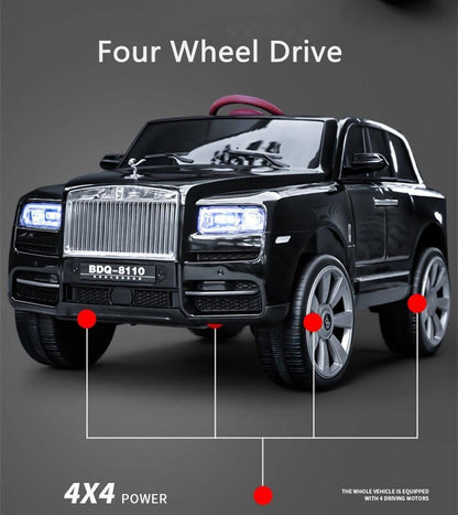 Rolls Royce Rechargeable Ride on Car for Kids & Toddlers with Remote Control - BDQ-8110 Black - 11Cart