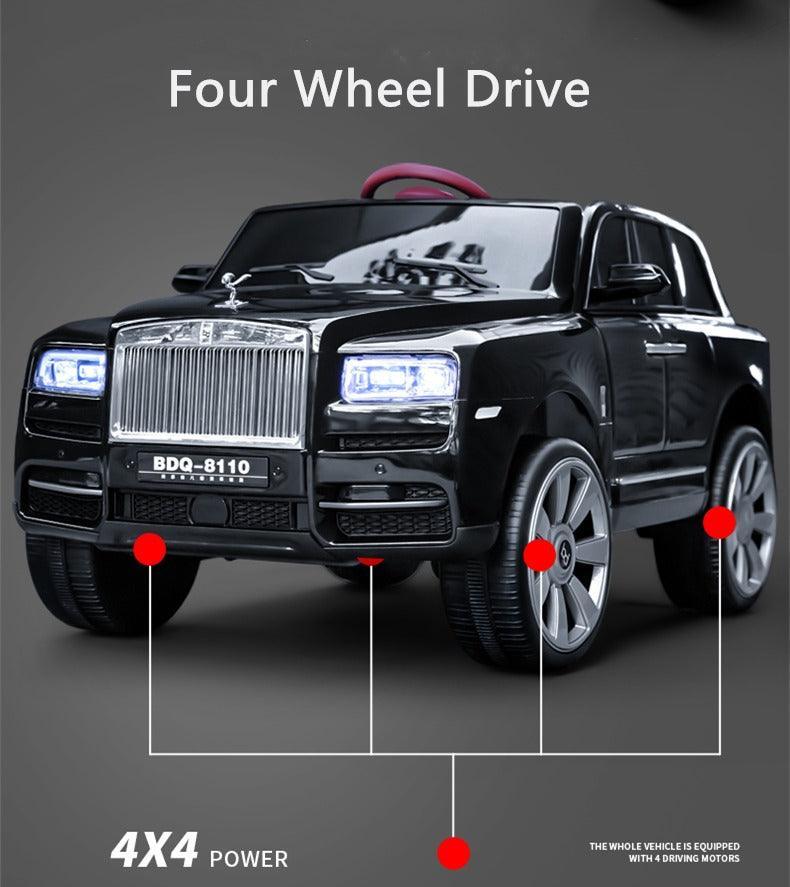 Rolls Royce Rechargeable Ride on Car for Kids & Toddlers with Remote Control - BDQ-8110 Black - 11Cart
