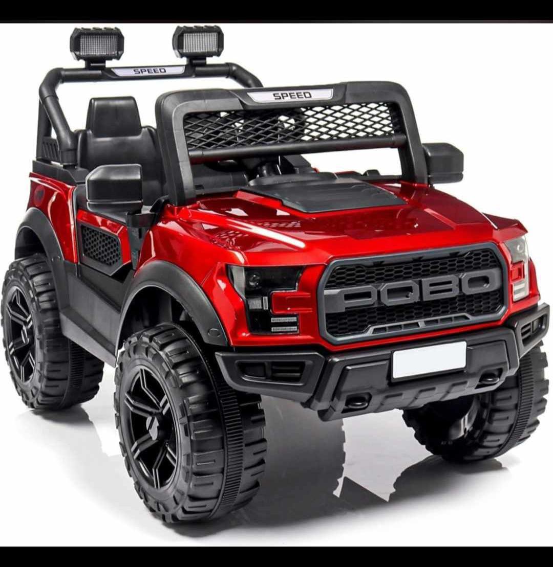 POBO 12V SUV Jeep for Kids in Blue and Red Color | Foot accelerator - 11Cart
