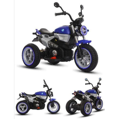 12V Blue Electric 3 Wheels Motorcycle for Toddlers & Kids - 11Cart