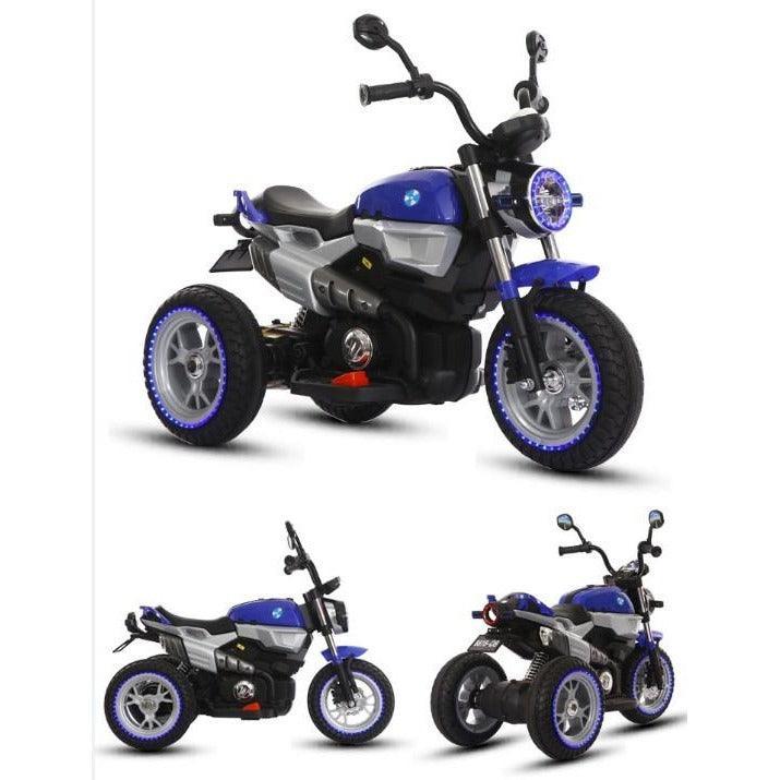12V Blue Electric 3 Wheels Motorcycle for Toddlers & Kids - 11Cart