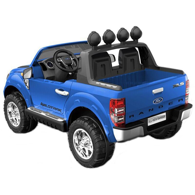 12V Pick-Up Ford Ranger Blue Electric 4x4 for Kids | Illuminated lights & 4 Wheel Drive - 11Cart