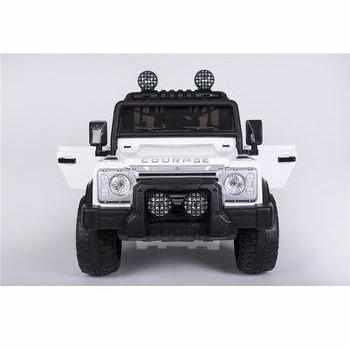 White and Black Battery-Operated Kids Courage Jeep Car with one trunk | Safety belt & 4 wheels suspension - 11Cart